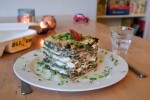 Lasagne met gehakt of Lasagne met spinazie, geitenkaas en noten